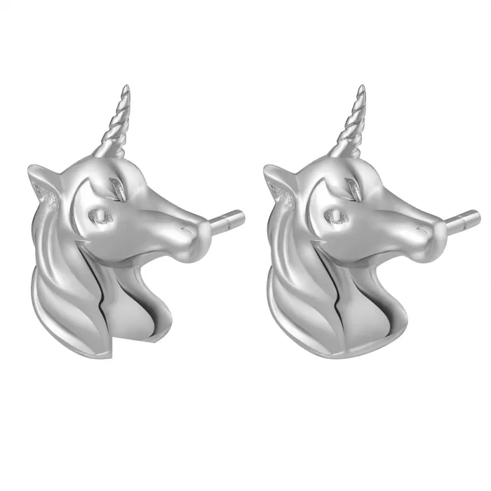 Unicorn Stud Earring Sterling Silver Hey Happiness Earrings Unicorn Stud Earring Sterling Silver Hey Happiness Earrings