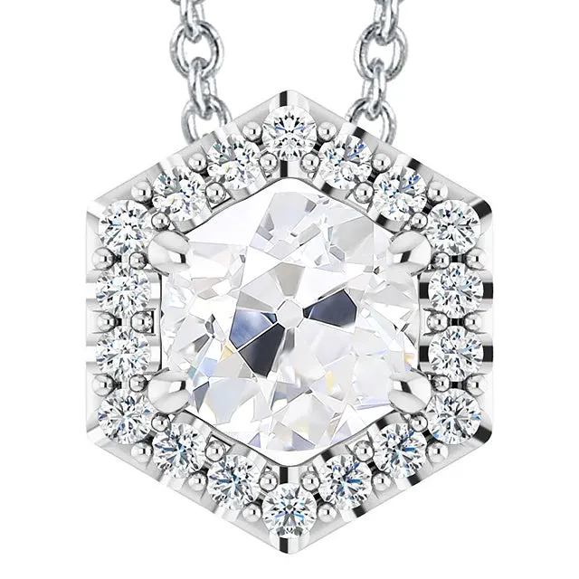 Womens Halo Natural Earth Mined Diamond Pendant Round Old Miner 750 Carats Jewelry HarryChadEntcom Necklaces