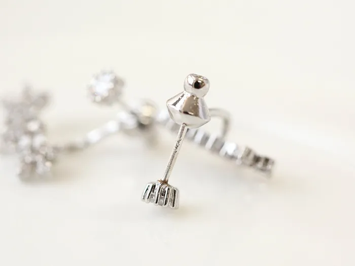 CZ Flower Ear jacket MinimalBijoux Earrings
