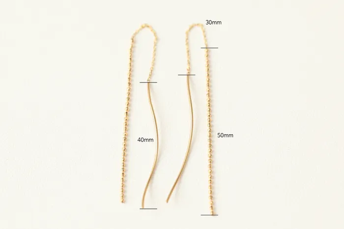 Earrings MinimalBijoux 14K Gold Wave Threader Long Chain Threader Earring