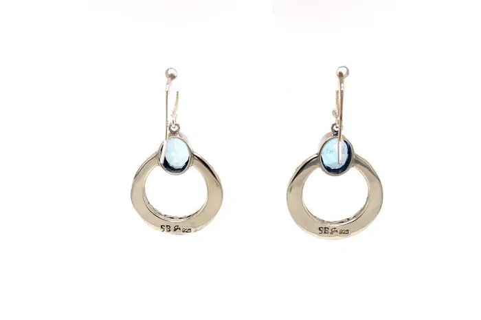 Earrings Samuel B Sacred Circle Earrings Blue Topaz