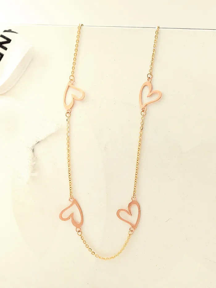 MinimalBijoux 14K Gold Lovely Heart Chain Anklet Bracelet Bracelets
