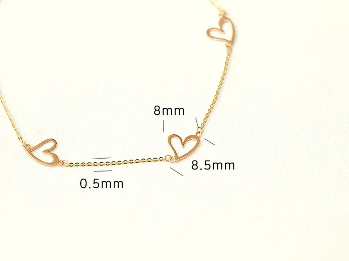 MinimalBijoux 14K Gold Lovely Heart Chain Anklet Bracelet Bracelets