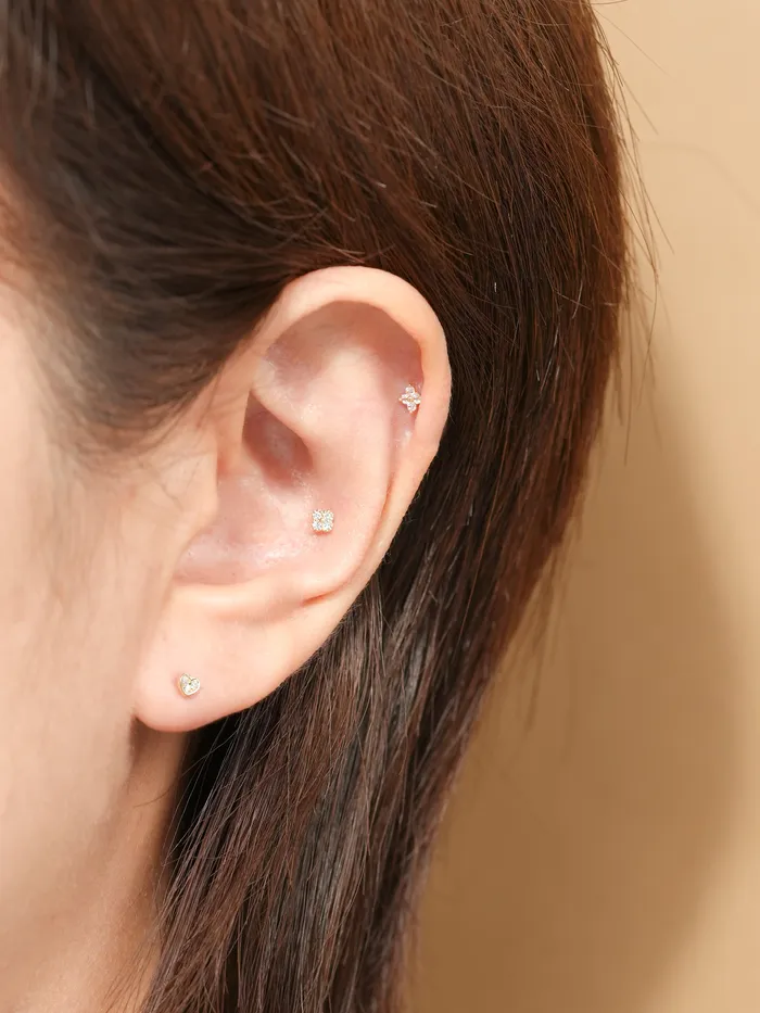MinimalBijoux Earrings 14K Gold Daily Love Shooting Cartilage Earring 20G