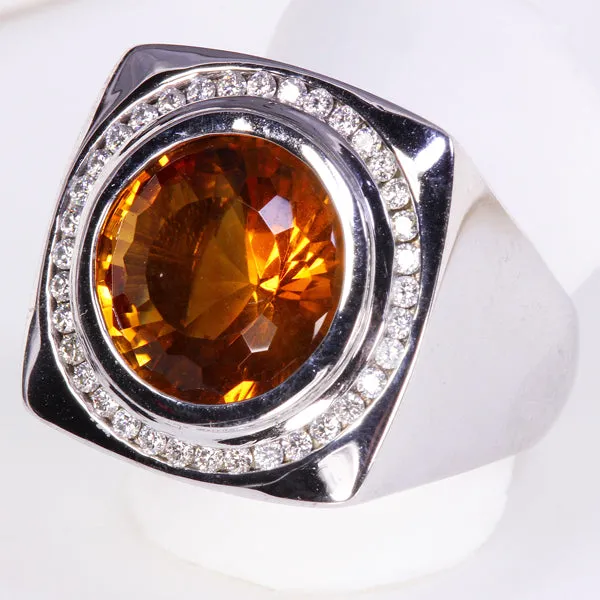 Rings Moriartys Gem Art Christopher Michael Designed Ring With Citrine and Diamond