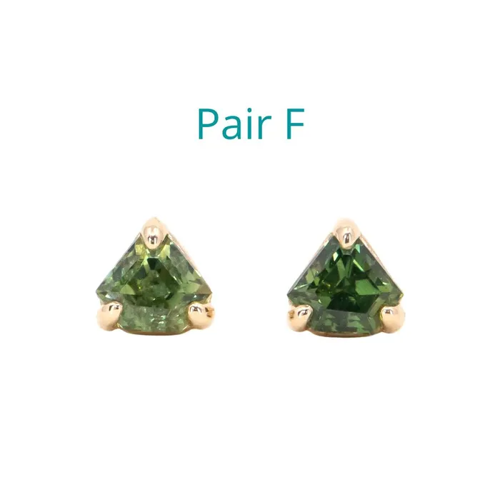 Shield Sapphire Stud Earrings in 14k Yellow Gold Anueva Jewelry Earrings