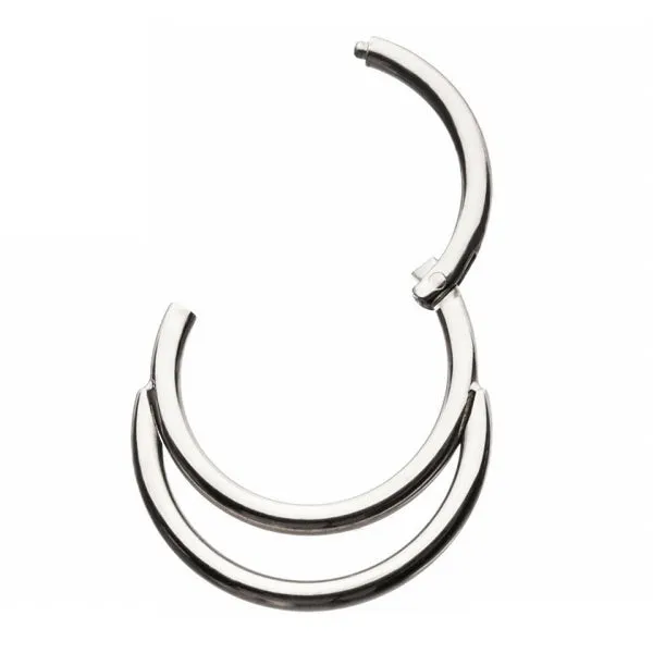 Tulsa Body Jewelry Rings Double Face Titanium Hinged Ring