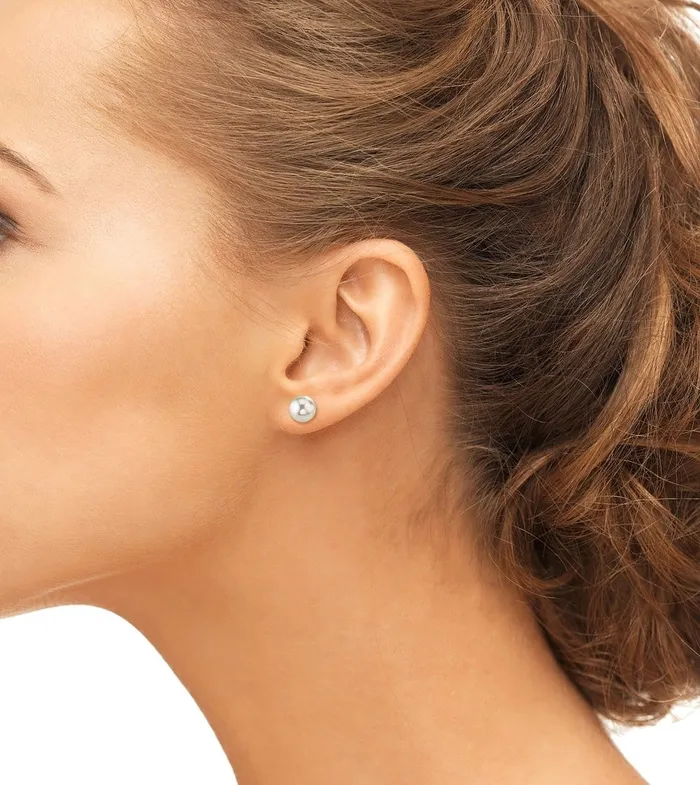 White Japanese Akoya Round Pearl Stud Earrings 7075mm SPT Earrings